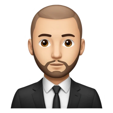 karim benzema in suit and tie, thinner face sticker
