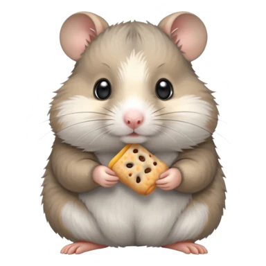 gry hamster with snack sticker