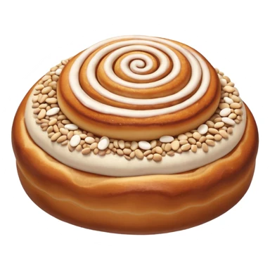 cinnemon bun with a lots white sugar pebbles on top sticker