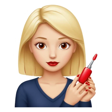 Blondie girl making nails sticker
