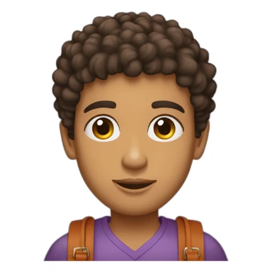 Skinny latino with short curly hairs and an Hermes Birking bag sticker
