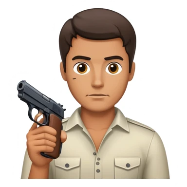 A man holding a pistol  sticker