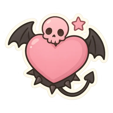 Goth pink object sticker