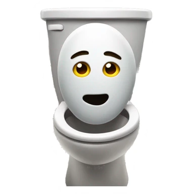Man head poking out of toilet looking at the camera sticker