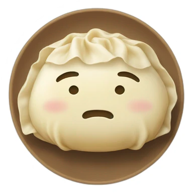 dumpling with a face sticker