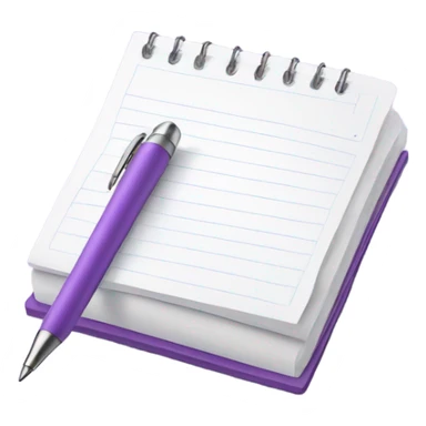 Light purple notepad with pen sticker