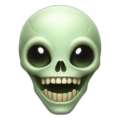 Happy Alien skull sticker