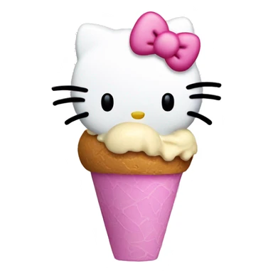 Hello kitty eating ice cream sticker