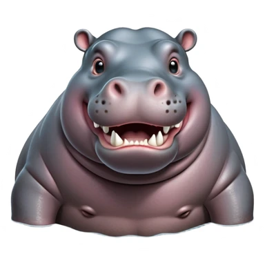 cinematic-hippo-realistic-full-body-standing-emoji,-massive-round-frame-partially-submerged-in-muddy-water,-wide-mouthed-grin-exposing-huge-teeth,-head-tilted-dramatically,-thick-greyish-brown-hide-glossy-from-water,-simplified-yet-realistic-focused-features,-highly-detailed,-glowing-with-an-almost-sarcastic-glow sticker