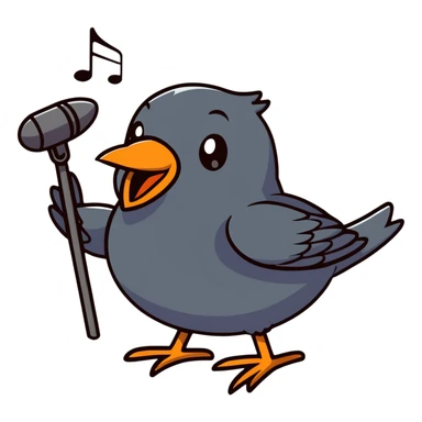 blackbird singing sticker