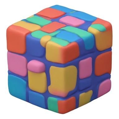 a cube of colorful modeling clay sticker