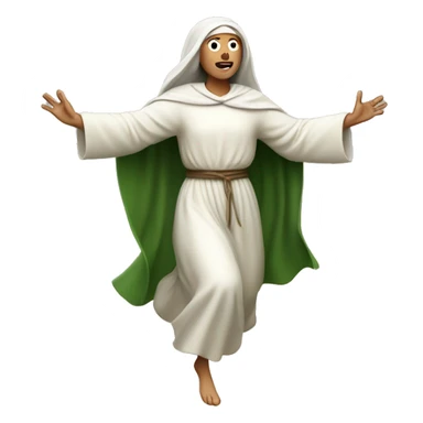 saint brigid running, with a large stride and arms outstretched sticker