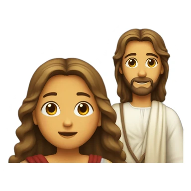 jesus qui fais un câlin à une fille sticker