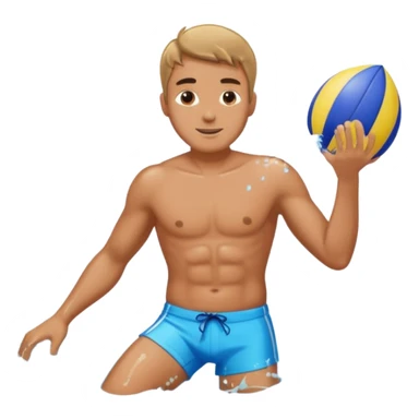 water sports man with water sticker