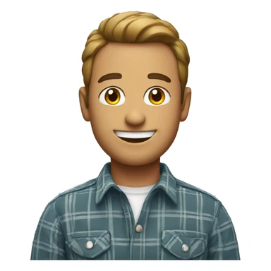 smiling man with plaid shirt sticker