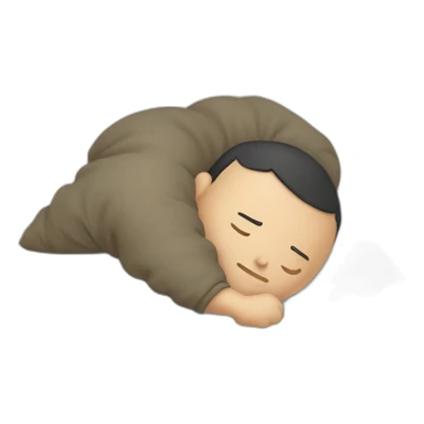 a Korean sleeping with a pillow between his feet sticker