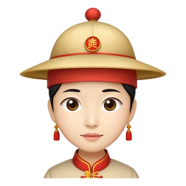 asian with chinese hat sticker