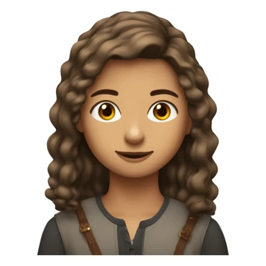 Nina de 12 años con pelo maron y ondulado blan sticker