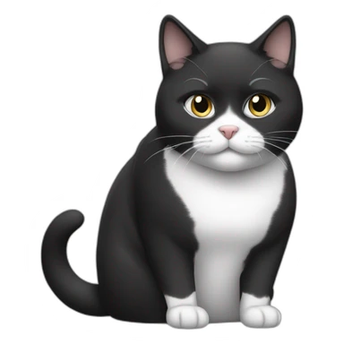 Female-black-and-white-fat-cat sticker
