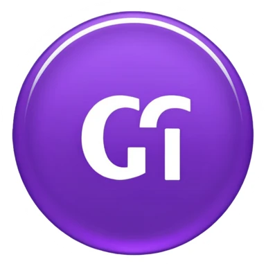 Purple circle 🟣 with letters iG in it - lowercase i and Capital G sticker