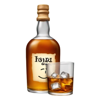 Whisky with ice sticker