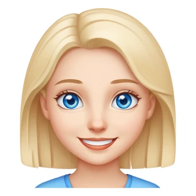 smiling girl close-up portrait with blue eyes  sticker