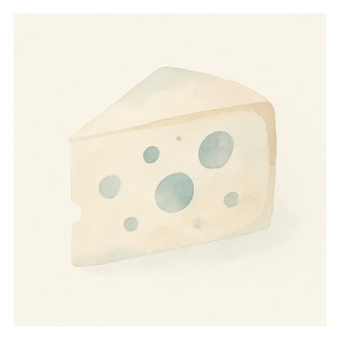 cheese block in watercolor art style sticker