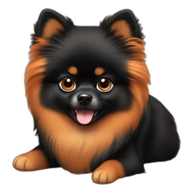 black-orange pomeranian sticker