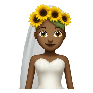 Sunflower on wedding dress sticker