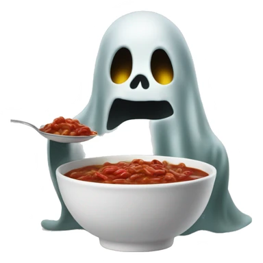 The ghost of christmas past eating a bowl of chili sticker
