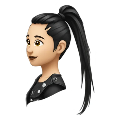 Punk gótic girl pony tail sticker