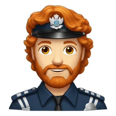 Russian police officer redhead with beard   sticker