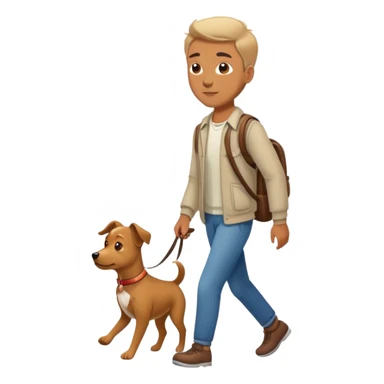 Guy walking with a dog sticker