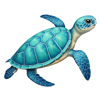 White Pastel sea turtle sticker
