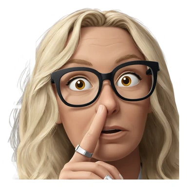 blonde girl adjusting glasses portrait sticker