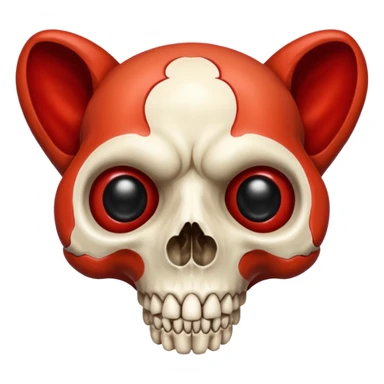 Sanguine-red black-eye-sockets canine-skull sticker