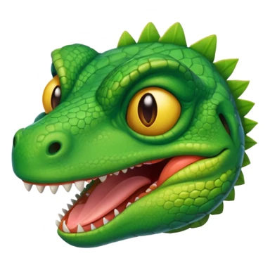 a sorrowful lizard pulling away a cheerful emoji mask sticker