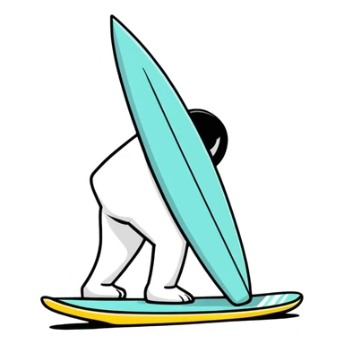 Bowing with surfboard sticker