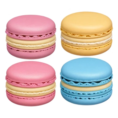 Pink Pastel Macaroon, Yellow Pastel Macaroon, And Blue Pastel Macaroon. sticker