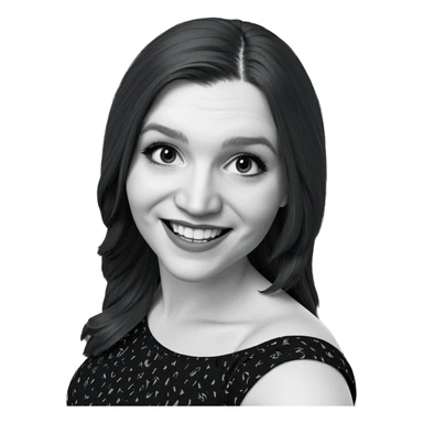 smiling girl in monochrome dress sticker