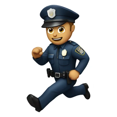 a police man running sticker