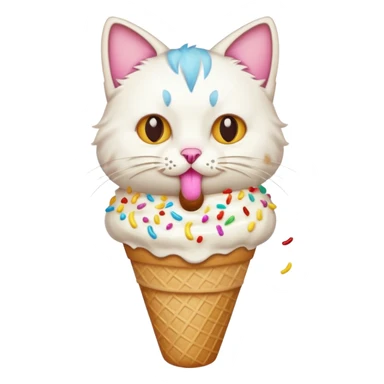 Cat with icecream sticker