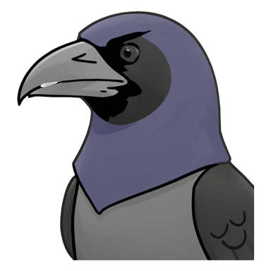 Raven eating chicken sticker