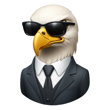 Bald eagle with suit and sunglasses sticker