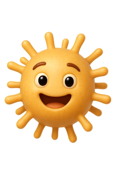 EMOJI STILE IPHONE DI BATTERI INTESTINALI FELICI CHE FLUTTUANO IN ARIA IPERREALISTICO 4K sticker