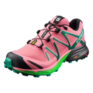 pink green salomon xt rush 2 shoe sticker