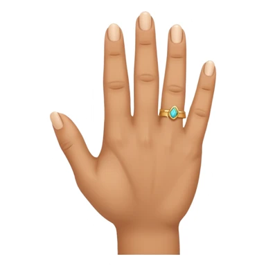 Emoji of ring finger bent forward and all other fingers standing straight from the wrist sticker