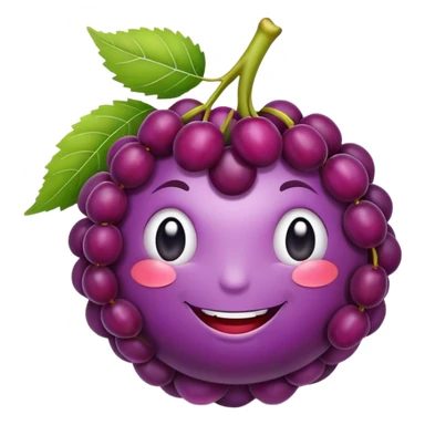 a smiling mulberry fruit sticker