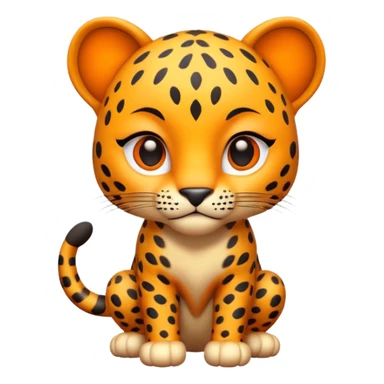 exotic leopard character, spotted fur, cute fierce face, 3D cartoon, mobile game icon style, clean background, no text, no watermark
 sticker