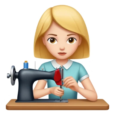 زنی که در حال خیاطی است sticker